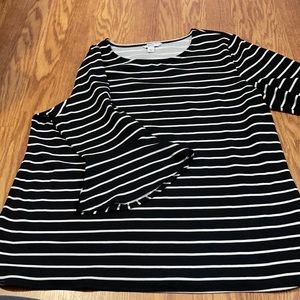 Black and white striped blouse